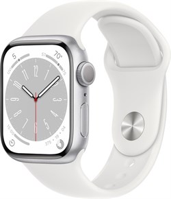 Смарт-часы Apple Watch Series 8 41 мм Aluminum серебристый-белый - фото 6534